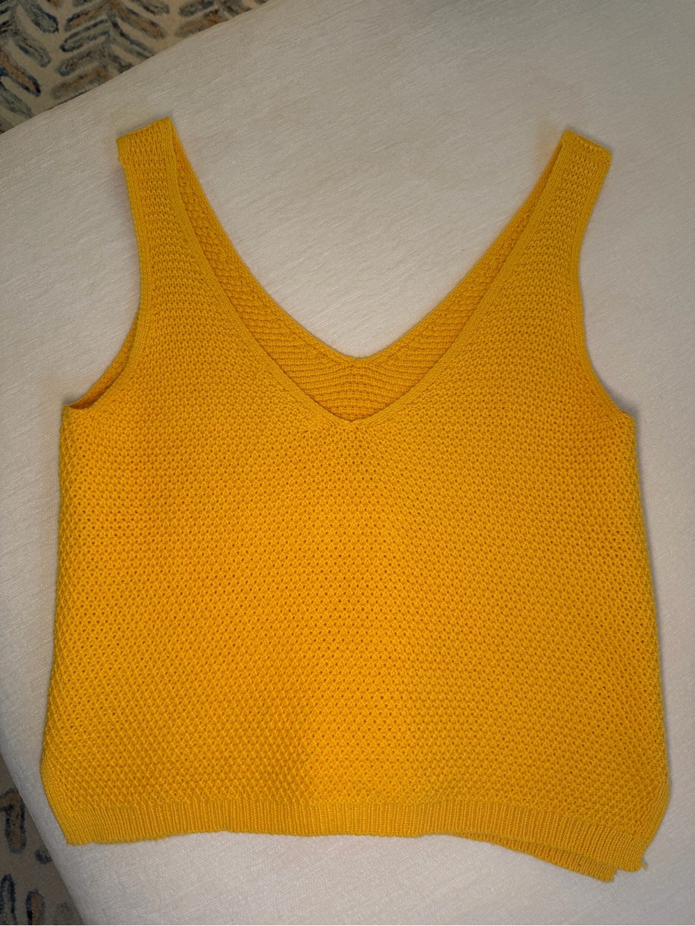 NWOT Marine Layer Sunny Yellow Cropped V-Neck Knit Tank